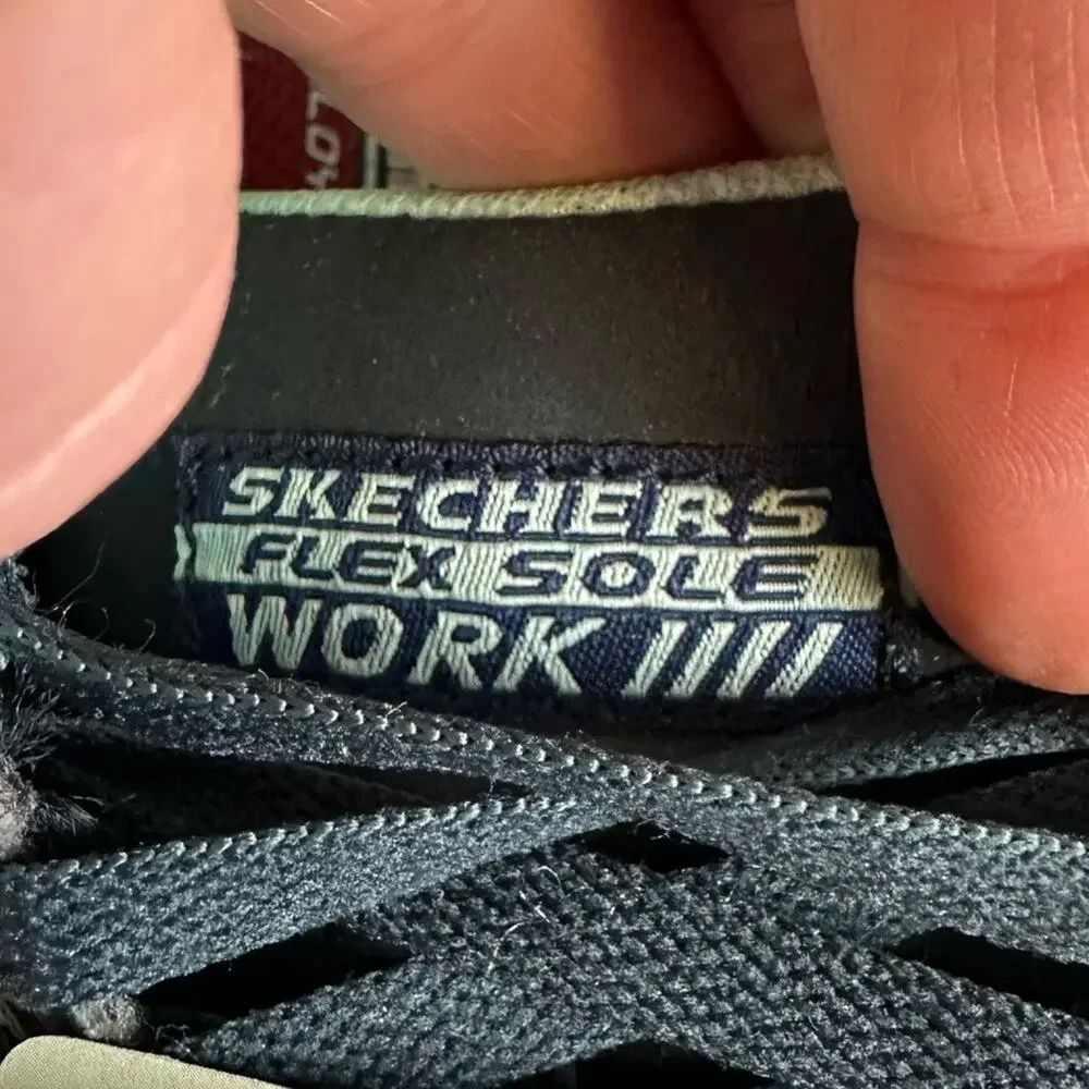 Skechers Jackie Nubuck Leather Industrial Construction Shoes Alloy Toe Size 8.5